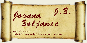Jovana Boljanić vizit kartica